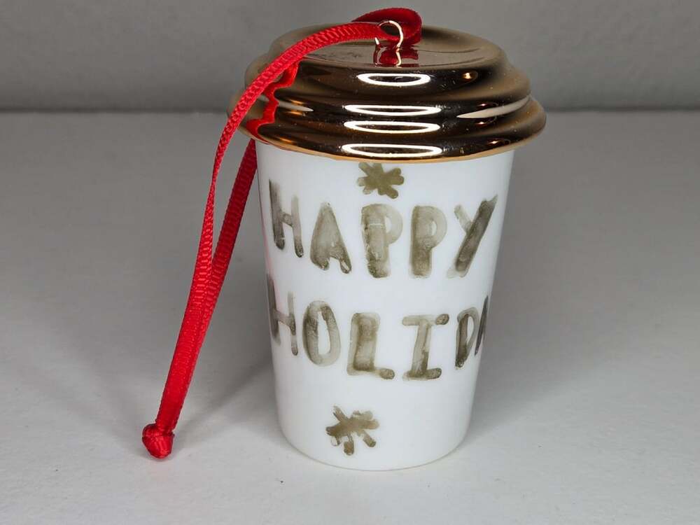 Starbucks Happy Holidays 2013 Ceramic Coffee Cup Ornament